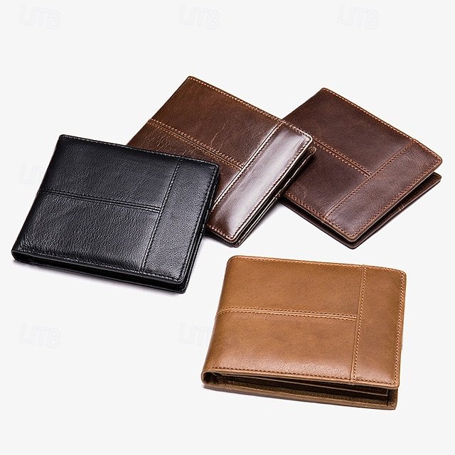 Men’s Leather Wallet with Decorative stitching - Image 3