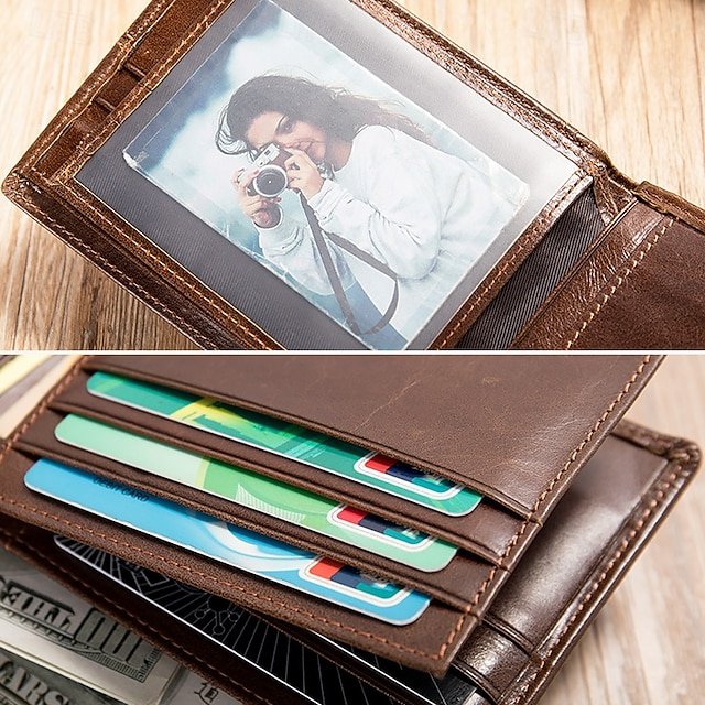 Men’s Leather Wallet with Decorative stitching - Image 6