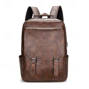 Men’s Vintage Faux Leather Backpack