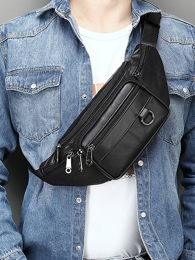 Men’s Vintage Leather Sling Bag Fanny Pack– Crossbody - Image 3