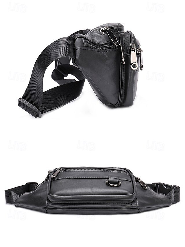 Men’s Vintage Leather Sling Bag Fanny Pack– Crossbody - Image 7
