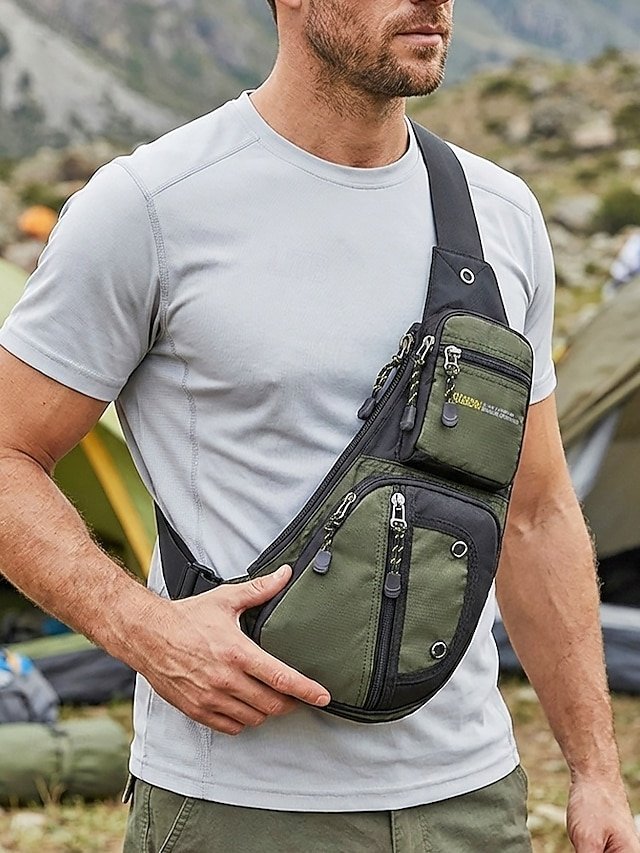 Men’s Waterproof Nylon Sling Bag Crossbody Bag