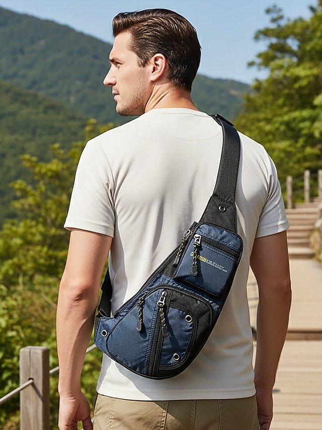 Men’s Waterproof Nylon Sling Bag Crossbody Bag - Image 2