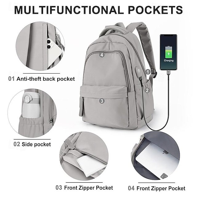 Unisex Floral Nylon Backpack - Image 5