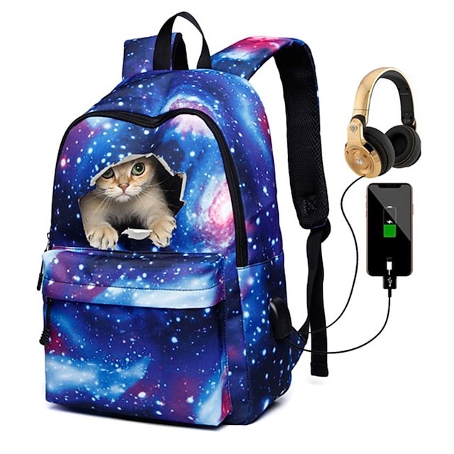 Unisex Cat Canvas Backpack