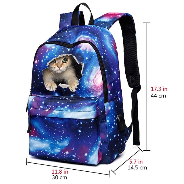 Unisex Cat Canvas Backpack - Image 5