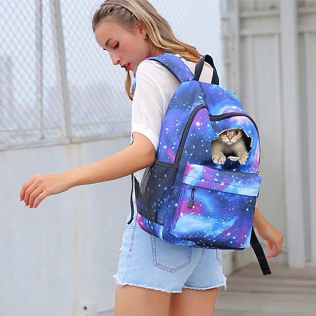 Unisex Cat Canvas Backpack - Image 6