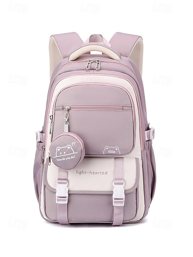 Unisex Nylon Backpack with Zipper - Image 3