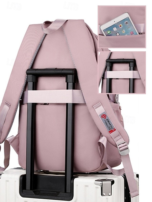 Unisex Nylon Backpack with Zipper - Image 8