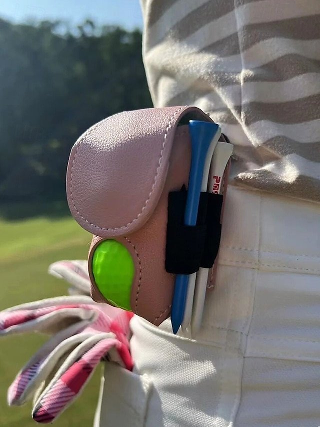 Portable Leather Golf Ball Holder Pouch