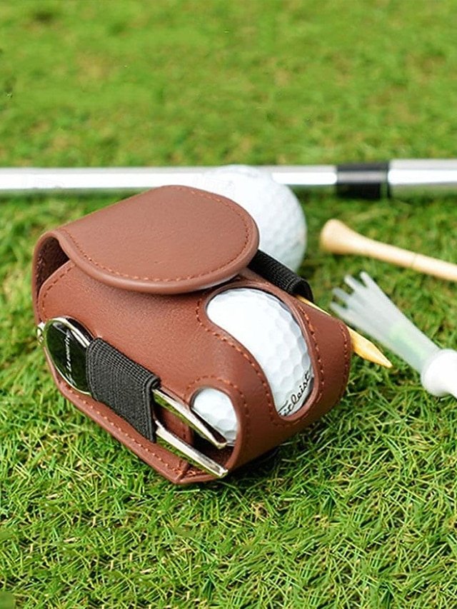Portable Leather Golf Ball Holder Pouch - Image 2