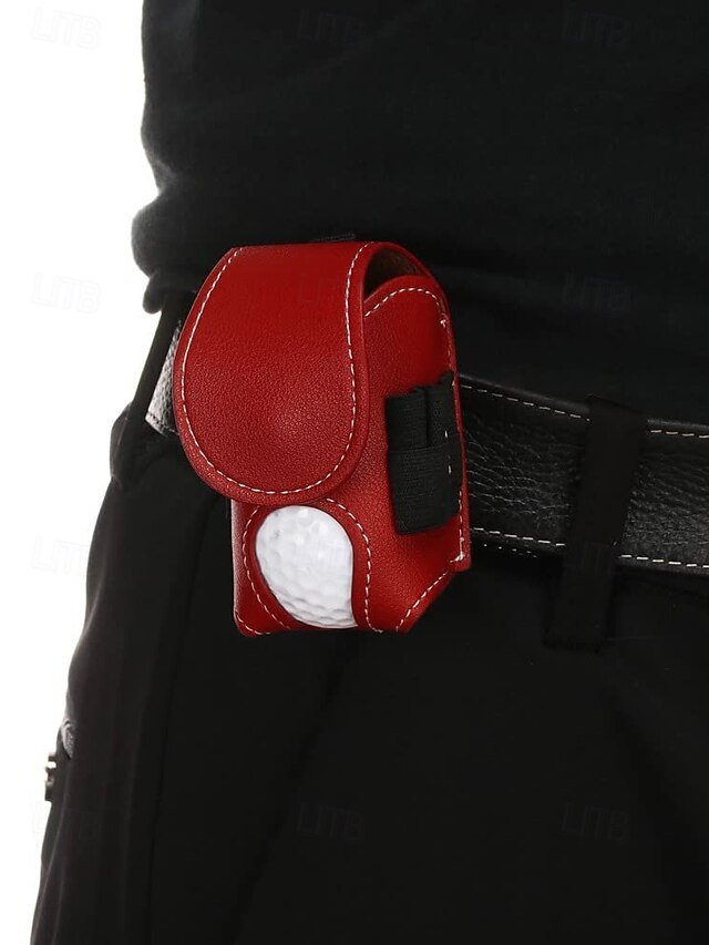 Portable Leather Golf Ball Holder Pouch - Image 5