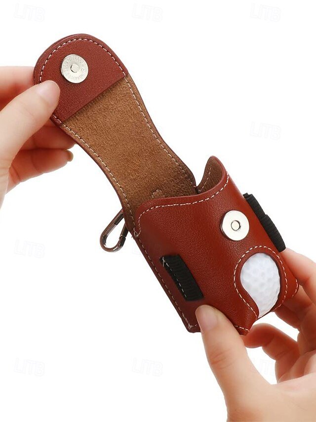 Portable Leather Golf Ball Holder Pouch - Image 6