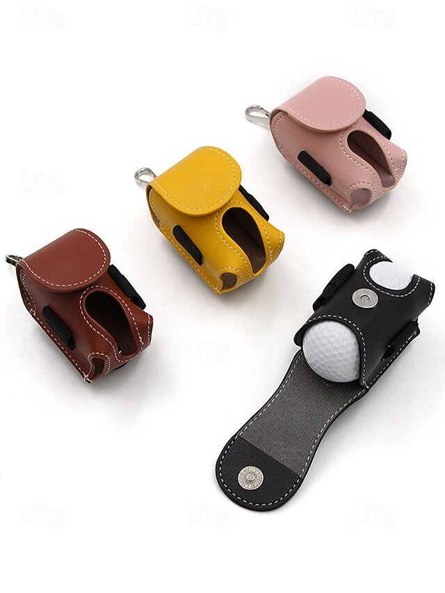 Portable Leather Golf Ball Holder Pouch - Image 7