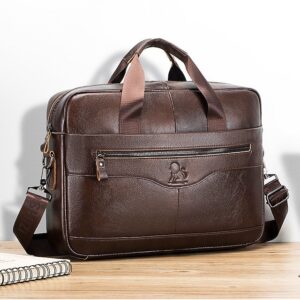 Premium Brown Leather Briefcase