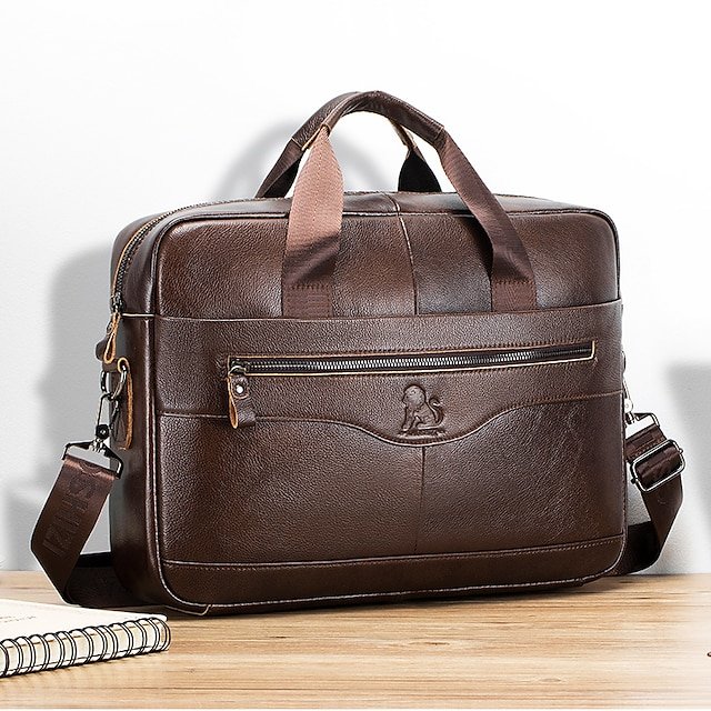 Premium Brown Leather Briefcase