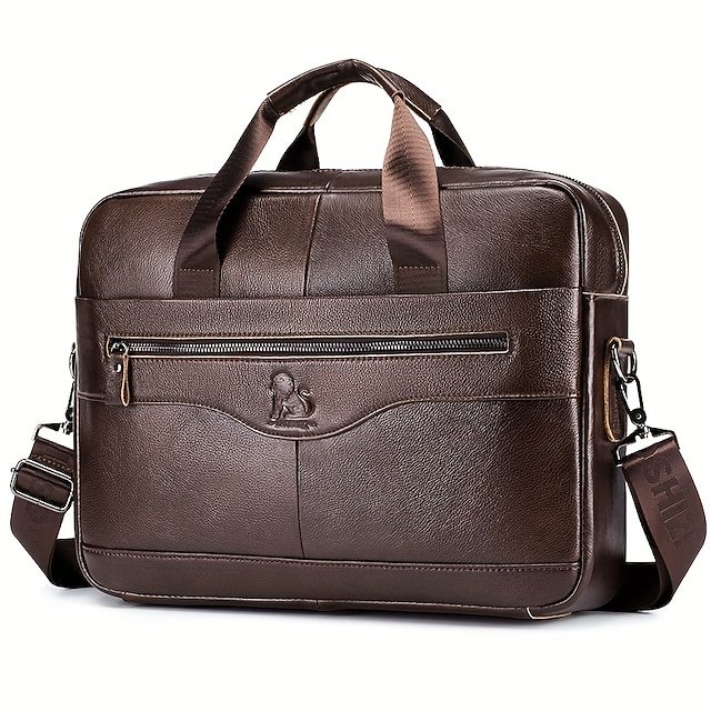 Premium Brown Leather Briefcase - Image 2