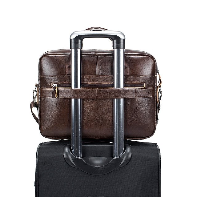 Premium Brown Leather Briefcase - Image 3