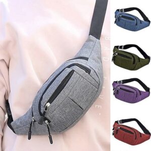 Alternative view of Unisex Multi-Pocket Canvas Crossbody Waist Bag