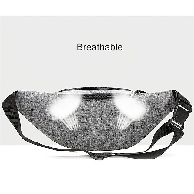 Unisex Multi-Pocket Canvas Crossbody Waist Bag - Image 6