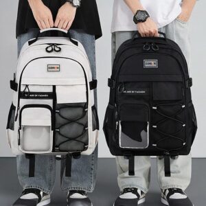 Unisex Waterproof School Backpack with Multi-Pocket Design