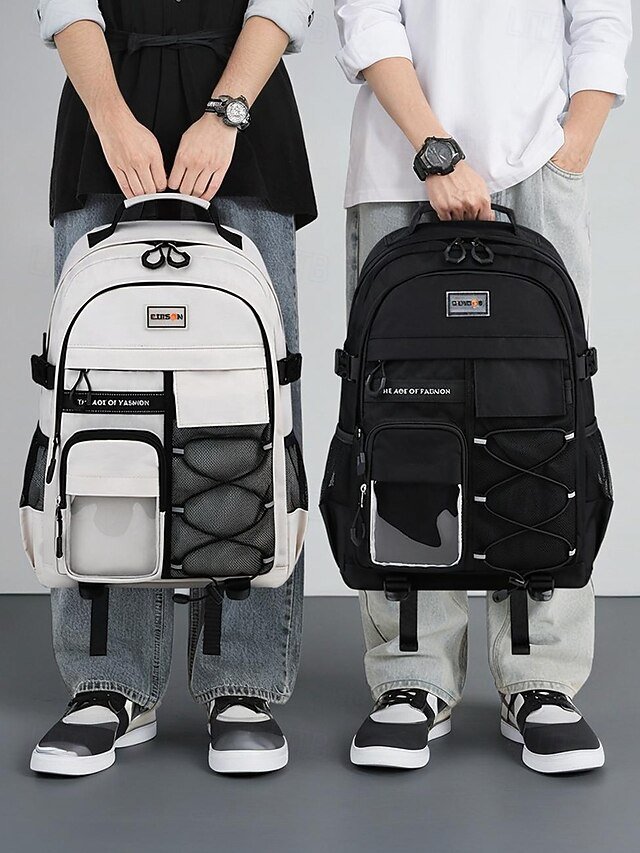 Unisex Waterproof School Backpack with Multi-Pocket Design