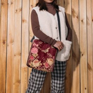 Alternative view of Vintage Floral Crossbody Bag with Butterfly Print