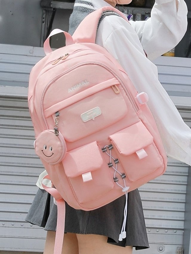 Waterproof Teen Girls Backpack with Pendant Coin Purse