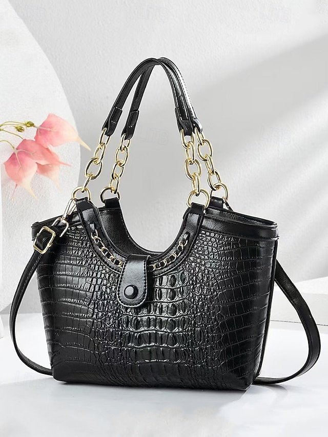 Women’s Faux Leather Tote Bag Set - Image 5