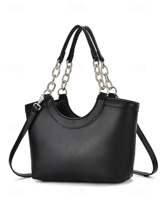 Women’s Faux Leather Tote Bag Set - Image 6