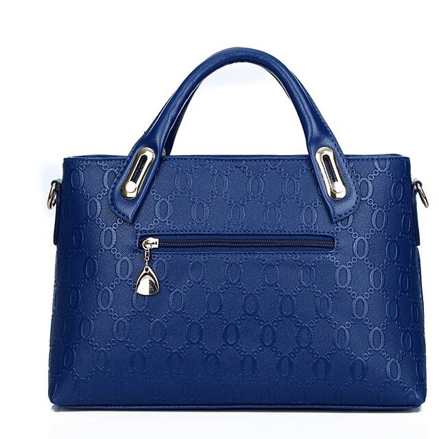 Women’s 4-Piece Blue Handbag Set with Teddy Bear Charm - Image 4