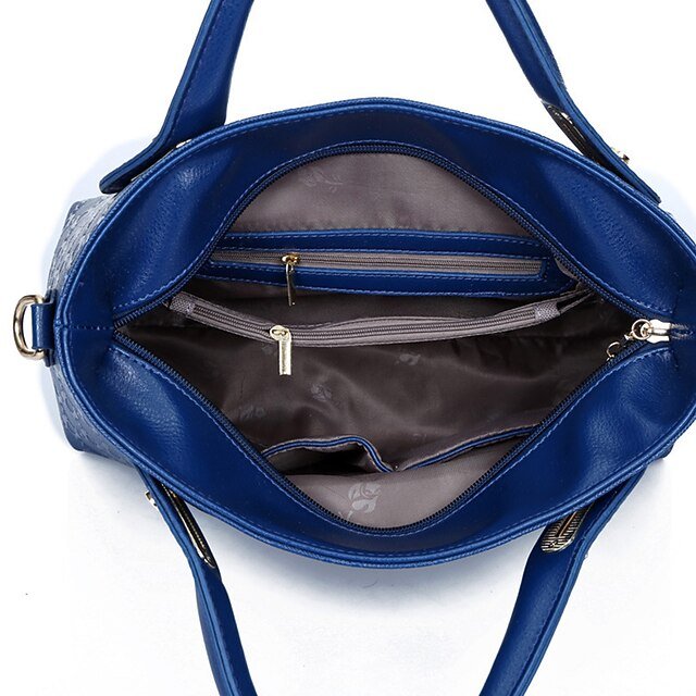 Women’s 4-Piece Blue Handbag Set with Teddy Bear Charm - Image 5