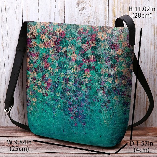 Women’s Artistic Floral Print Crossbody Bag - Image 3