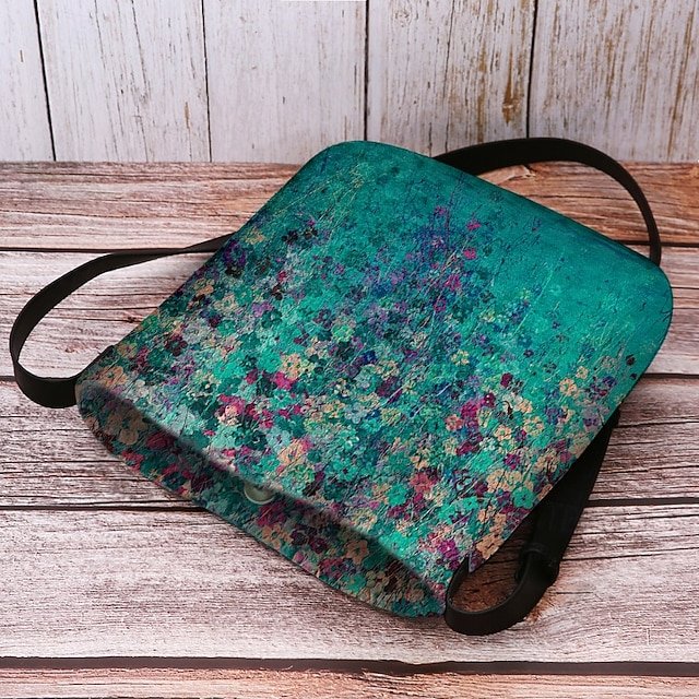 Women’s Artistic Floral Print Crossbody Bag - Image 6