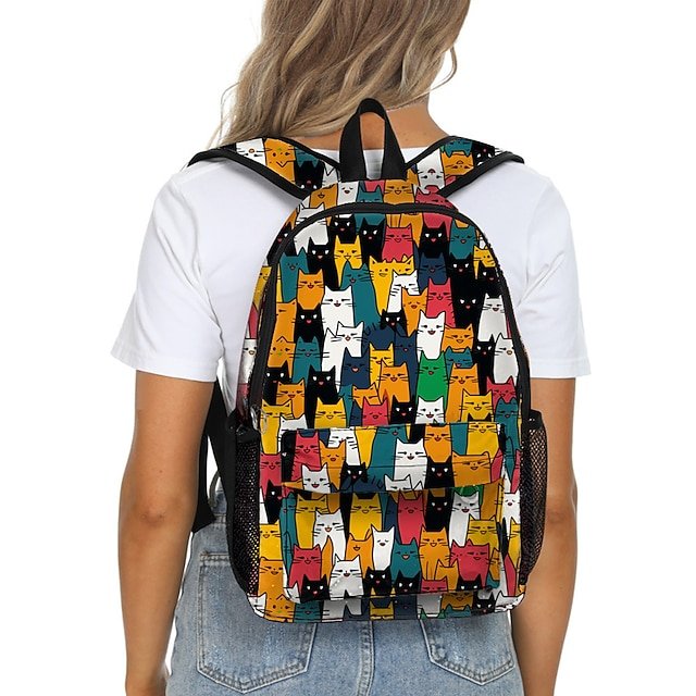 Women’s Large-Capacity Cat Print Backpack - Image 2