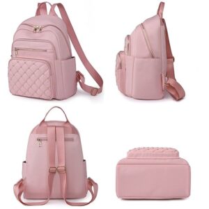 Alternative view of Women’s Beige Quilted Backpack with Gold Studs