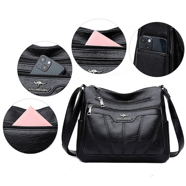 Women’s Waterproof Faux Leather Crossbody Bag - Image 4