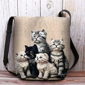 Women’s Black Cat Print Crossbody Bag