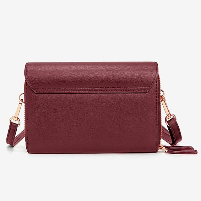 Women’s Black Crossbody Wallet Bag with Gold Accents - Image 5