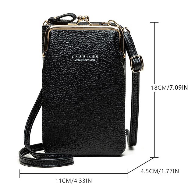 Women’s Faux Leather Crossbody Bag with Buttons - Image 2