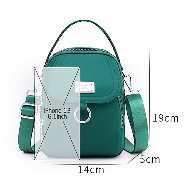 Women’s Black Nylon Crossbody Bag with Silver Hardware - Image 5