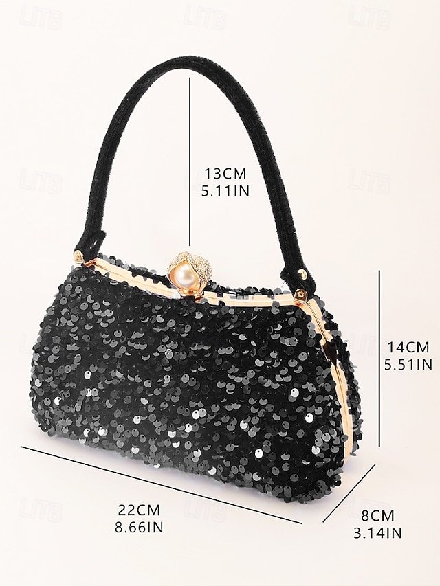 Women’s Sequin Polyester Clutch - Image 6