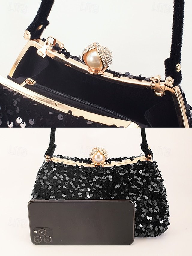 Women’s Sequin Polyester Clutch - Image 7