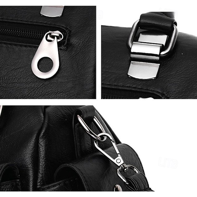Women’s Blue Faux Leather Handbag - Image 2