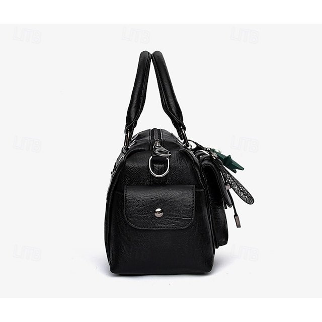 Women’s Blue Faux Leather Handbag - Image 5