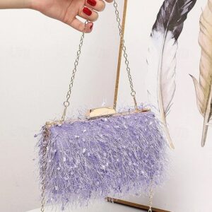 Alternative view of Women’s Chic Feathered Evening Clutch with Chain Strap