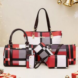 Women’s Christmas Plaid Handbag Set