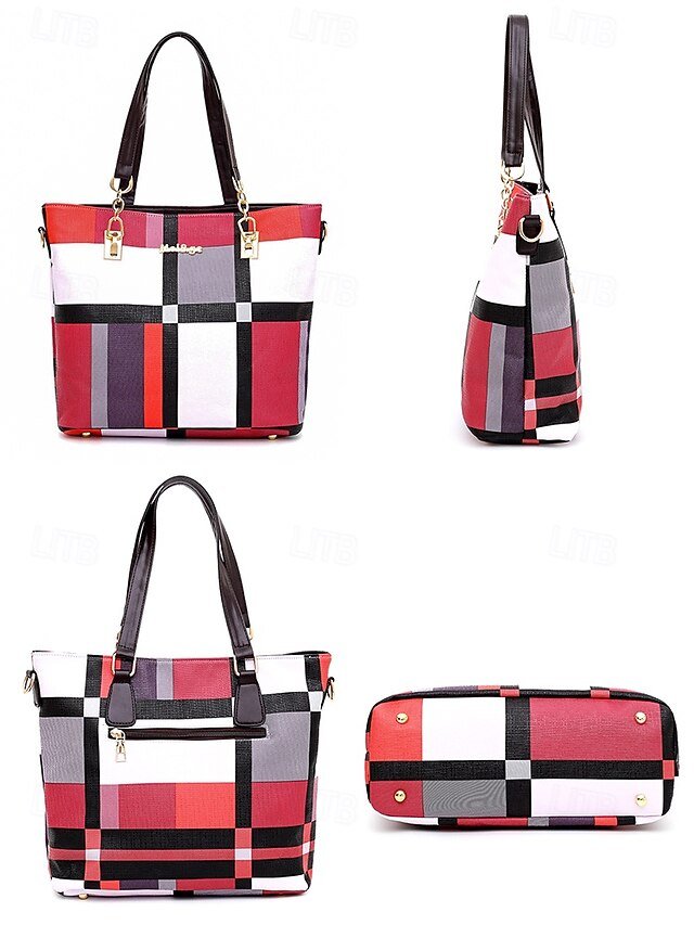 Women’s Christmas Plaid Handbag Set - Image 5