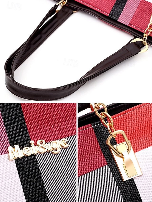 Women’s Christmas Plaid Handbag Set - Image 7