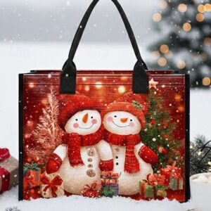 Women’s Christmas Snowman Print Tote Bag